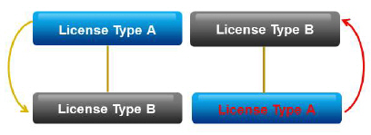 Example for a Cycle in the License-Type Hierarchy.